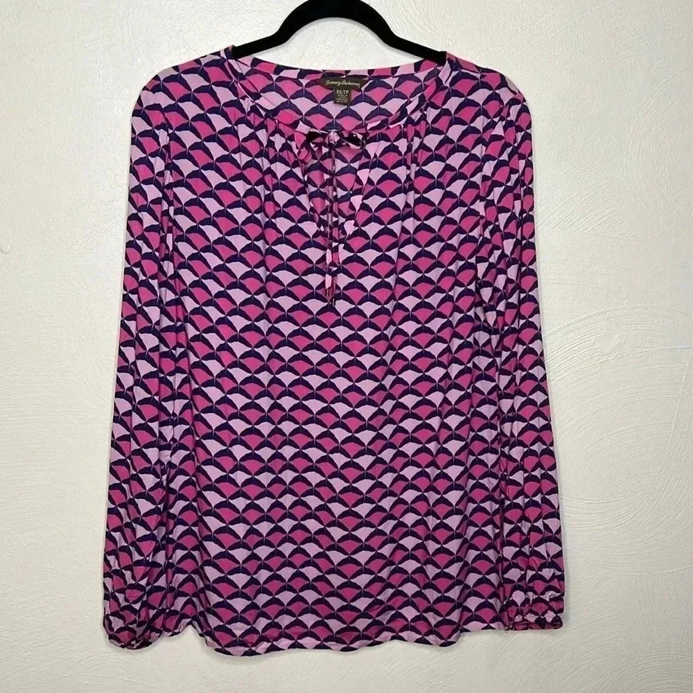 Tommy Bahama Tie Neck Flowy Resort Top Size XS